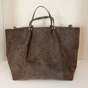 J. McLaughlin Brown Snake Print Tote